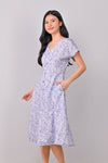 AWE Dresses KIMIA SLEEVED BUTTON DRESS IN LILAC