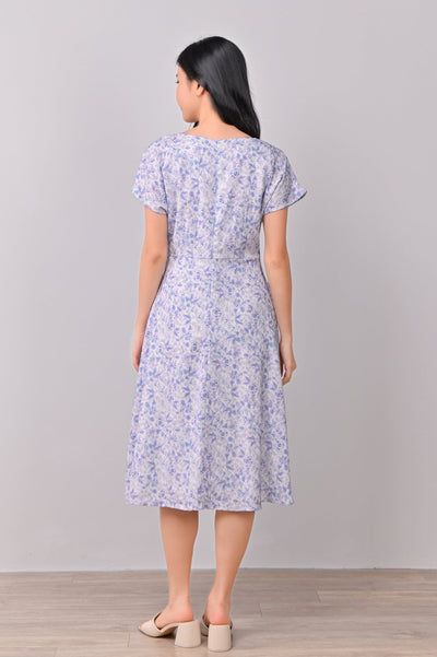 AWE Dresses KIMIA SLEEVED BUTTON DRESS IN LILAC