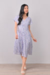 AWE Dresses KIMIA SLEEVED BUTTON DRESS IN LILAC