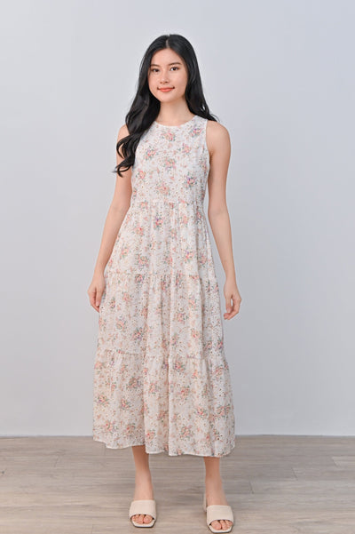 AWE Dresses KINDRA EYELET TIERED MAXI DRESS