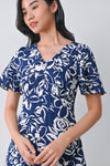 AWE Dresses LENNOX BUTTON DRESS IN NAVY FLORAL