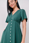 AWE Dresses LUZIA BUTTON DRESS IN FOREST