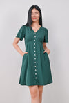 AWE Dresses LUZIA BUTTON DRESS IN FOREST
