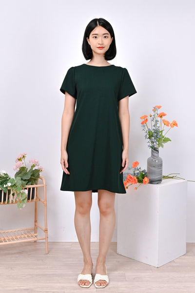 AWE Dresses LYNNIE BUTTON DRESS IN GREEN
