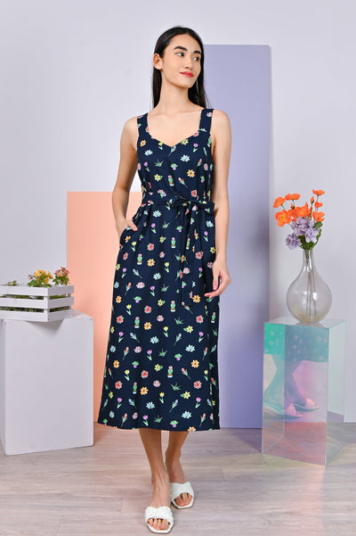 AWE Dresses ORIGAMI FLOWERS THICK-STRAP DRESS