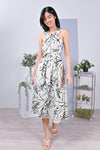 AWE Dresses QING ABSTRACT FLORAL DRESS IN CREAM