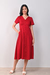 AWE Dresses SAMARA BUTTON DRESS IN RED POLKA