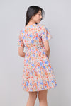 AWE Dresses YULE FLORAL BABYDOLL DRESS IN BLUE-ORANGE