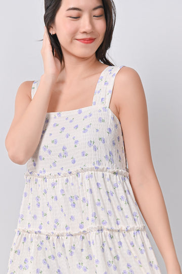 AWE Dresses YUNHEE FLORAL BABYDOLL DRESS IN LILAC