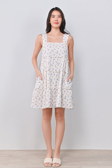 AWE Dresses YUNHEE FLORAL BABYDOLL DRESS IN LILAC