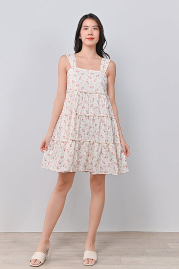 AWE Dresses YUNHEE FLORAL BABYDOLL DRESS IN PINK