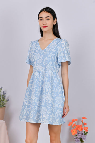 AWE One Piece CAMY BLUE FLORAL DRESS-ROMPER