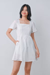 AWE One Piece HOLLIE LACE-INSERT DRESS-ROMPER IN WHITE