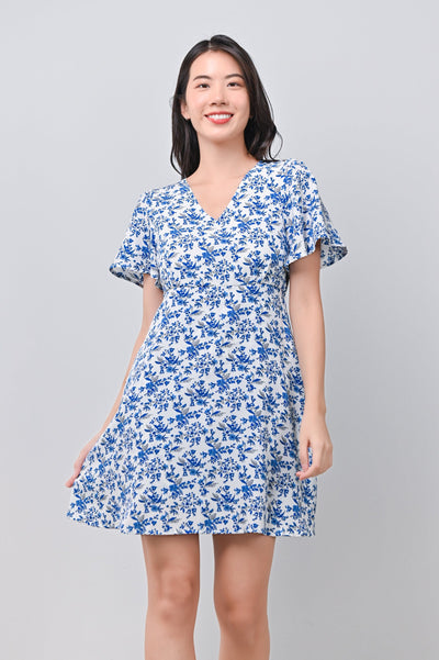 AWE One Piece KURA BLUE FLORAL DRESS-ROMPER