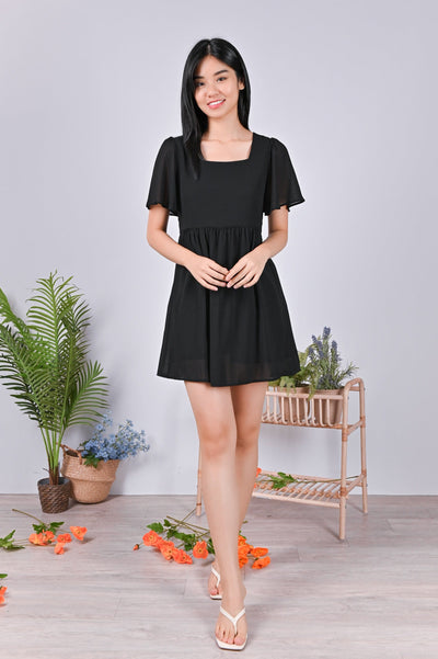 AWE One Piece KYEE SQUARE-NECK DRESS-ROMPER IN BLACK