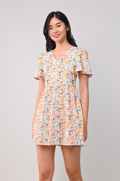 AWE One Piece LUCKY BLOOMS V-NECK DRESS-ROMPER