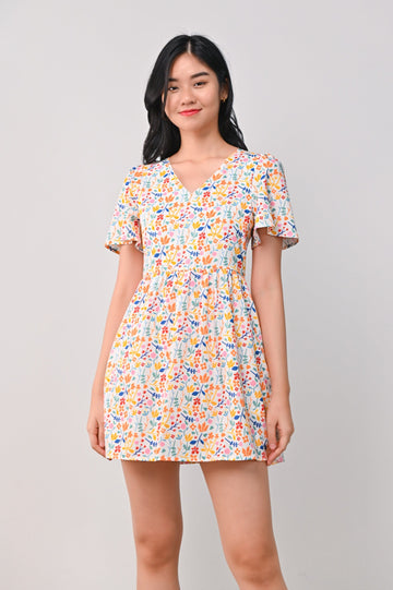 AWE One Piece LUCKY BLOOMS V-NECK DRESS-ROMPER