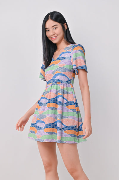 AWE One Piece TANGY WAVE COLLAGE DRESS-ROMPER