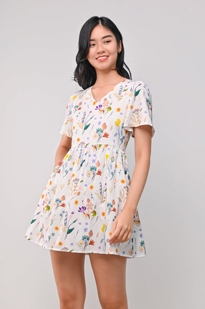 AWE One Piece WHITE ROMANTIC FLORAL DRESS-ROMPER