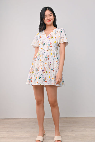 AWE One Piece WHITE ROMANTIC FLORAL DRESS-ROMPER