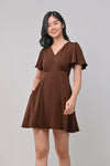 AWE One Piece ZERIA V-NECK DRESS-ROMPER IN COCOA