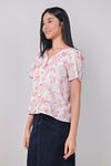 AWE Tops HUMMINGBIRD SLEEVED BUTTON TOP IN PINK