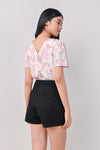 AWE Tops HUMMINGBIRD SLEEVED BUTTON TOP IN PINK
