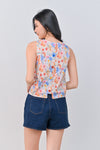 AWE Tops JUNI FLORAL BUTTON-BACK TOP IN PINK