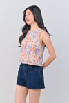 AWE Tops JUNI FLORAL BUTTON-BACK TOP IN PINK