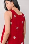 AWE Tops LUCKY CAT EMB. TWO-WAY TOP IN RED