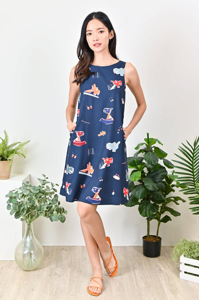 All Would Envy Dresses PLAYGROUND TWO-WAY DRESS IN NAVY
