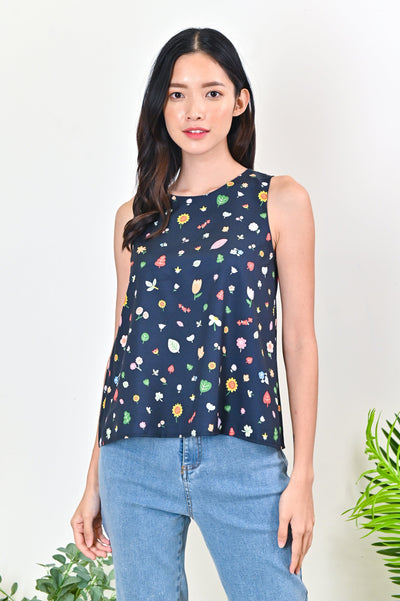 All Would Envy Tops CARTOON FLOWERS TWO-WAY TOP