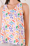 All Would Envy Tops RAINBOW SQUIGGLY TWO-WAY TOP