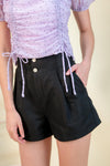 AWE Bottoms BRENNA DOUBLE BUTTON SHORTS IN BLACK