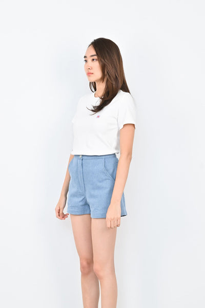 AWE Bottoms CRISTELLE SHORTS IN LIGHT-WASH