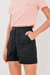 AWE Bottoms LOUISE PATCH-POCKET SHORTS IN BLACK