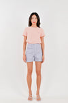 AWE Bottoms LOUISE PATCH-POCKET SHORTS IN LILAC GREY