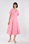 AWE Dresses CELESTE FIT-AND-FLARE DRESS IN PINK