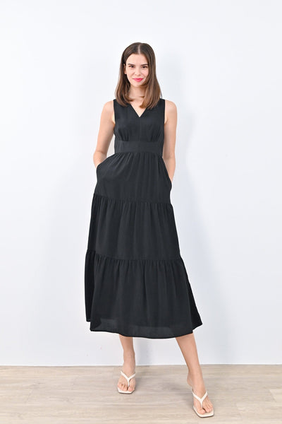 AWE Dresses DREW TIERED MAXI IN BLACK