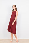 AWE Dresses EDNA PLEAT DRESS IN RED