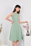 AWE Dresses KEIKO FIT AND FLARE DRESS IN GREEN