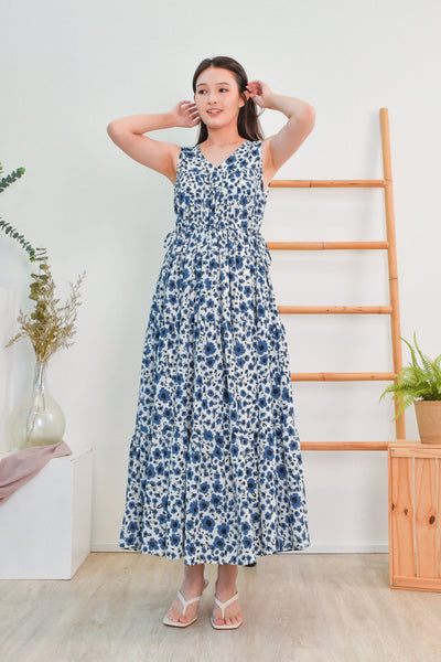 AWE Dresses KIMBERLEY TIERED MAXI IN BLUE FLORAL