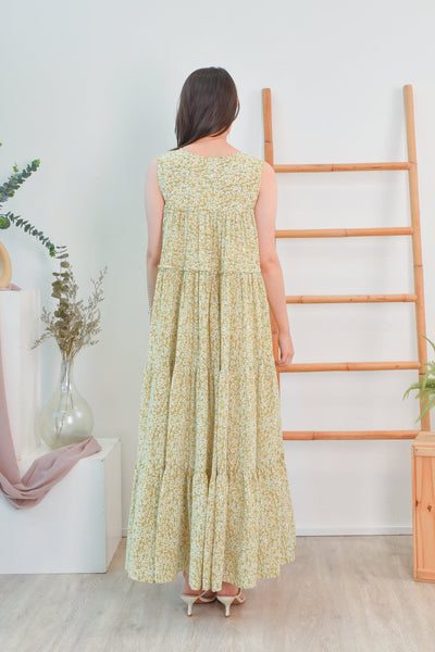 AWE Dresses KIMBERLEY TIERED MAXI IN YELLOW FLORAL
