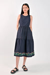 AWE Dresses LAINEY EMBROIDERY DRESS IN NAVY