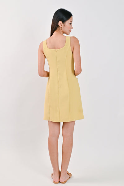 AWE Dresses TIFFANY SCOOP-NECK DRESS IN YELLOW