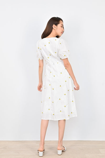 AWE Dresses TRISE EMBROIDERY DRESS IN WHITE