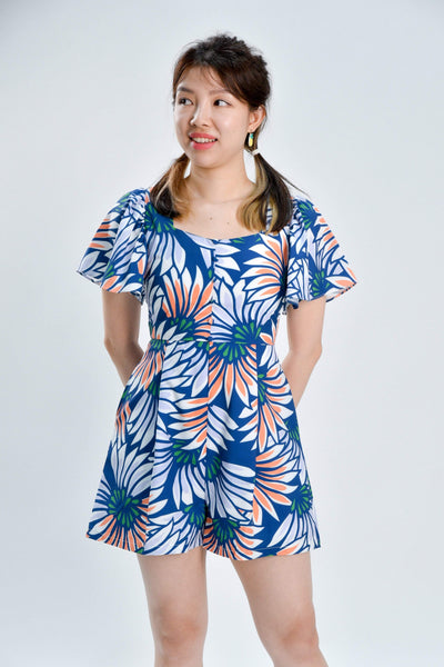 AWE Dresses VACATION TIERED PLAYSUIT IN BLUE
