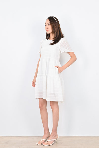 AWE Dresses VICKS BABYDOLL DRESS IN WHITE