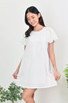 AWE One Piece FAWN SLEEVED DRESS IN WHITE