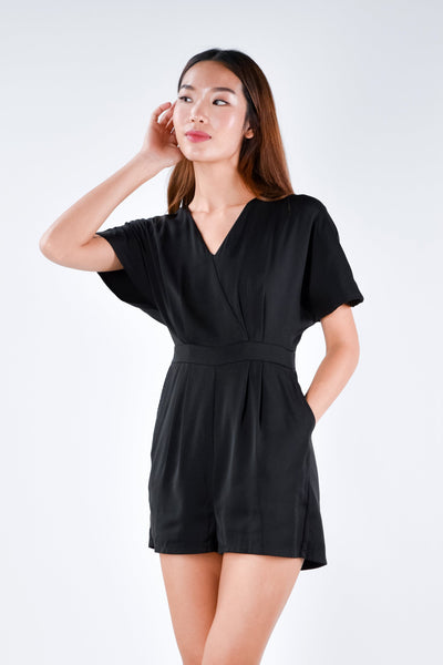 AWE One Piece SHER SLEEVED ROMPER IN BLACK